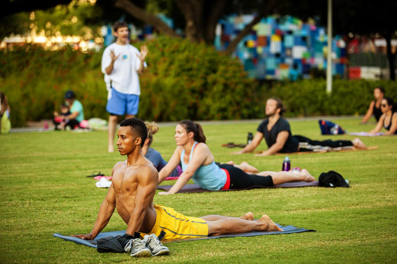 Hatha Yoga in Discovery Green