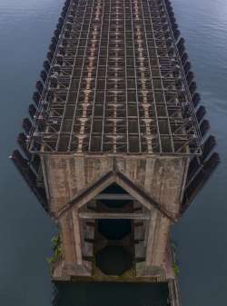 An aerial view of the old ore dock in hg6668皇冠登录's Lower Harbor