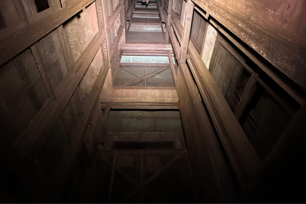 Inside the mining shaft at Cliffs Shaft Mine Museum in Ishpeming, MI