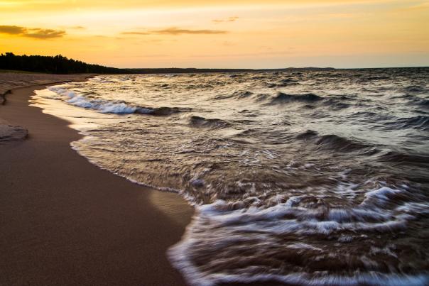 Waves On The Shoreline In Marquette, MI