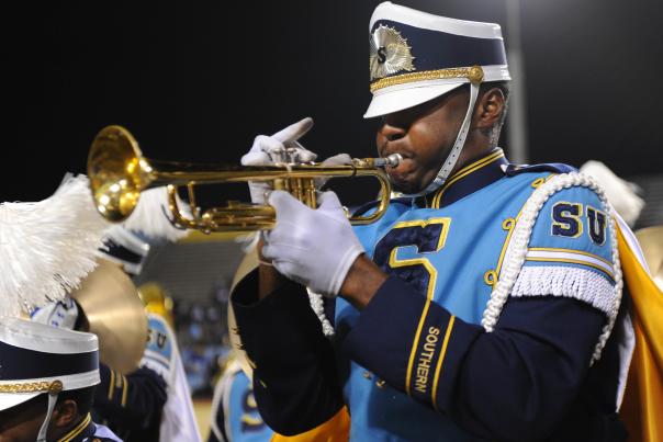 Trumpet player in the Southern University Band