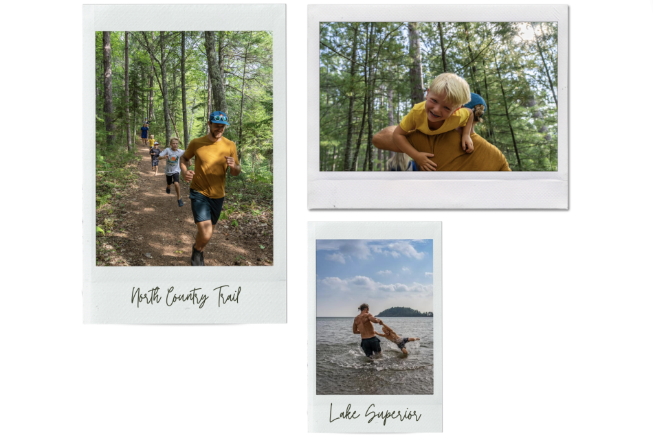 A family exploring the outdoors in Marquette, MI