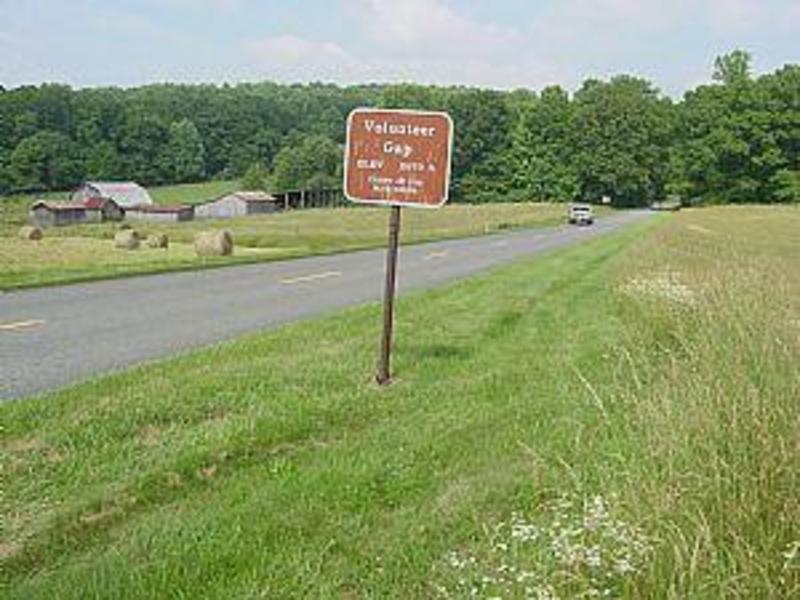 Volunteer Gap on the Blue Ridge Parkway