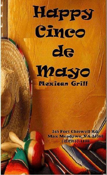Happy Cinco de Mayo Mexican Grill, Max Meadows