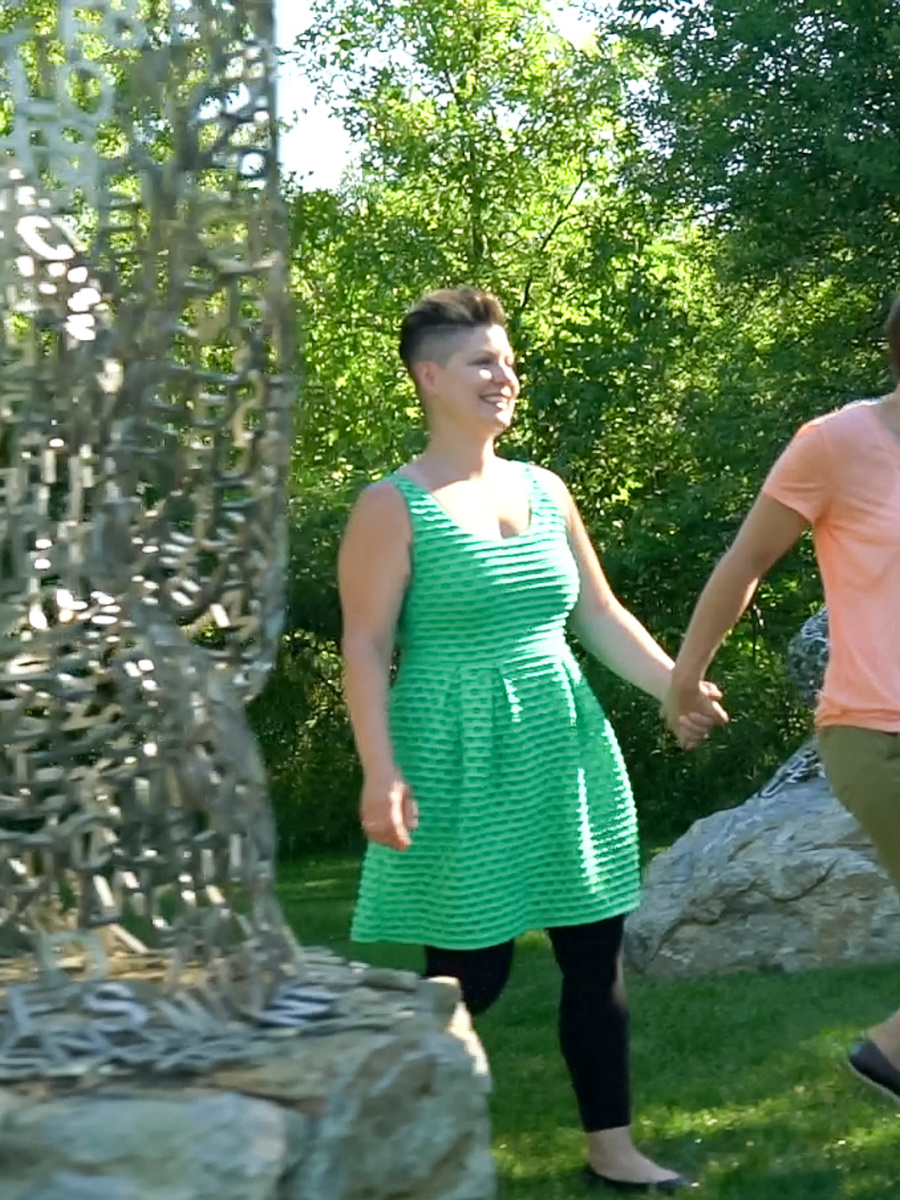 Family exploring Frederik Meijer Gardens & Sculpture Park.