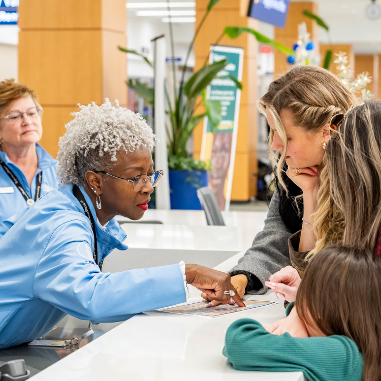 Visitor assistance the information desk at the airport