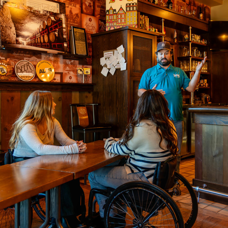 Man giving Founders Brewery Tour.