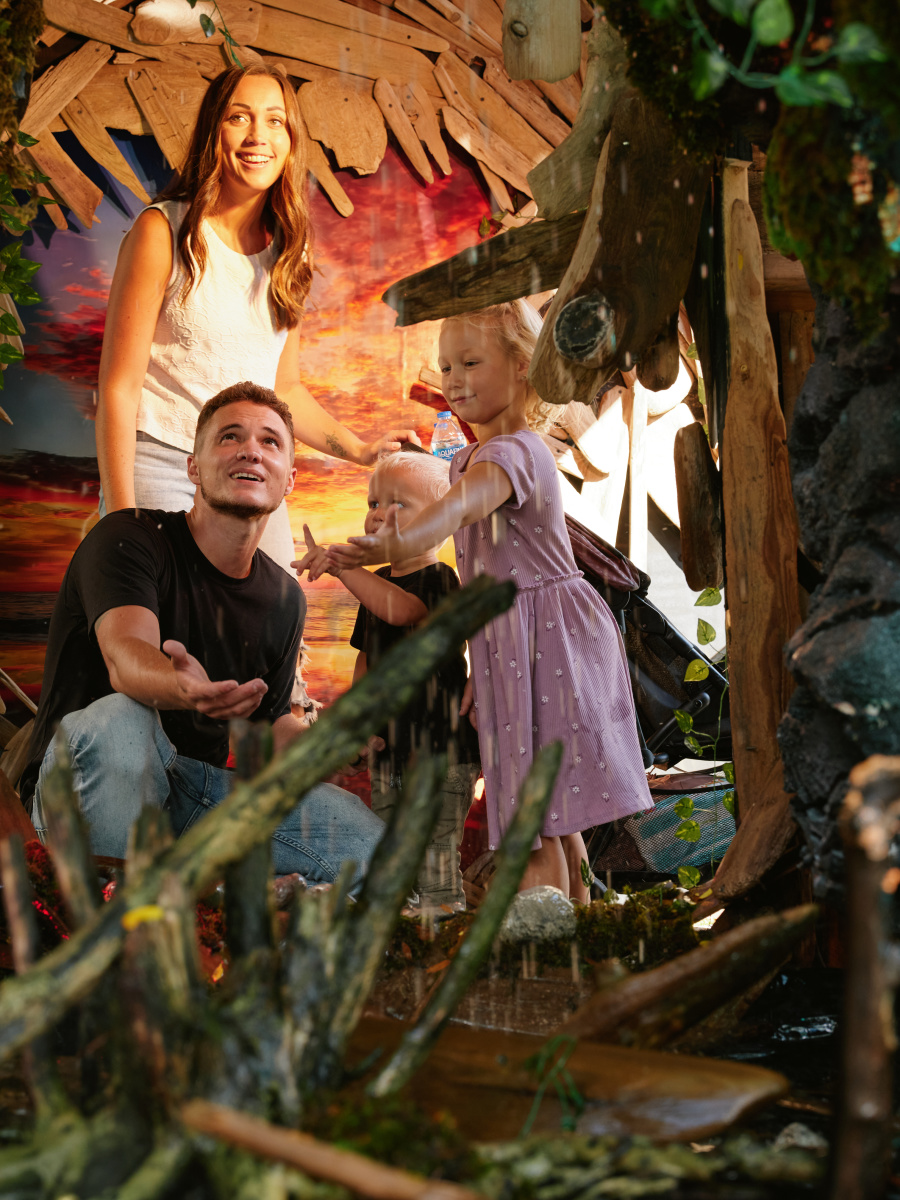 Family experiencing ArtPrizeArtwork: Michigan Oasis by Tom Gifford