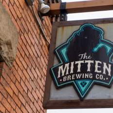 Mitten Brewing Co. sign.
