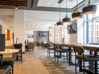 Accessible common area with lots of seating at Hyatt Place Downtown.