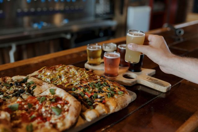 The Mitten Brewing Company Beer & Pizza Flight