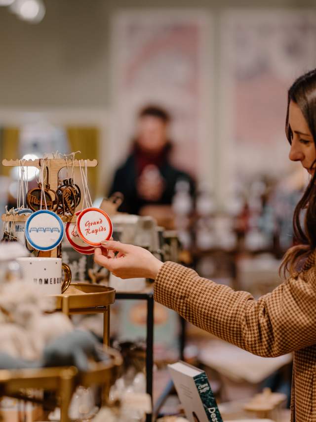 Shopping along Monroe Center and the refreshment area