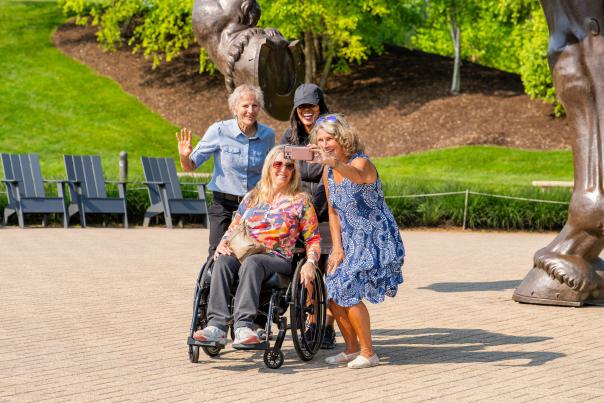 Group taking selfie at Fredrick Meijer Gardens.