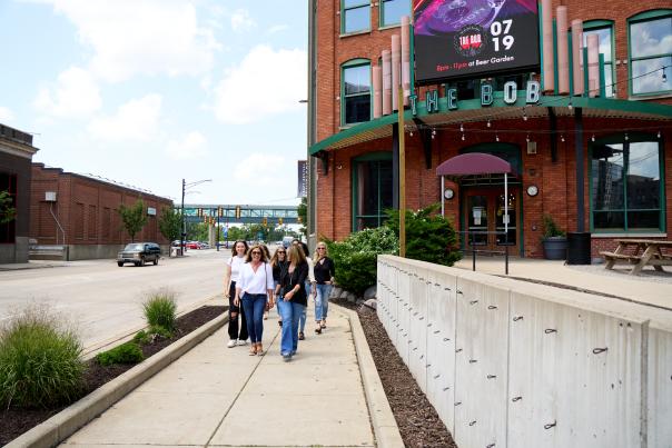GR Beer Tours - tour group outside The B.O.B