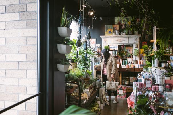 Shopping at a Grand Rapids boutique store - looking for gifts.