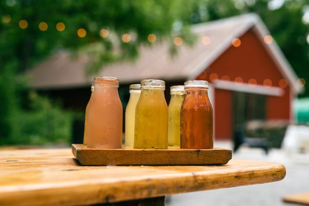 Cider cocktails at Farmhaus Cider Co in Hudsonville, MIFlights of Flavor promotion.