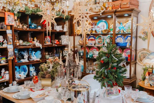 North Star Antiques in Lowell captured during Christmas through Lowell