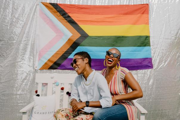 Je-Shawna and Shay at the 2023 Pride Festival in Downtown Grand Rapids