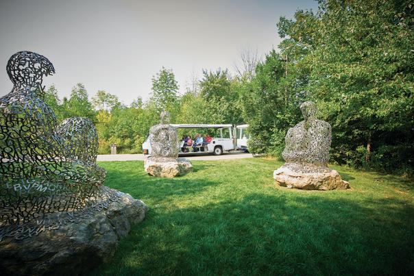 Tram tour at Frederik Meijer Gardens & Sculpture Park. Art: I, you, she or he… by Jaume Plensa