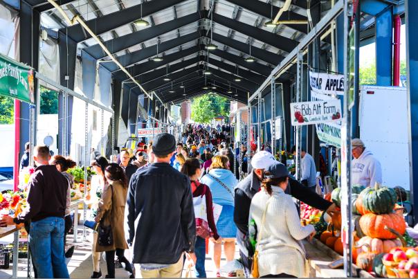 Crowd of People at Fulton Street Farmers Market