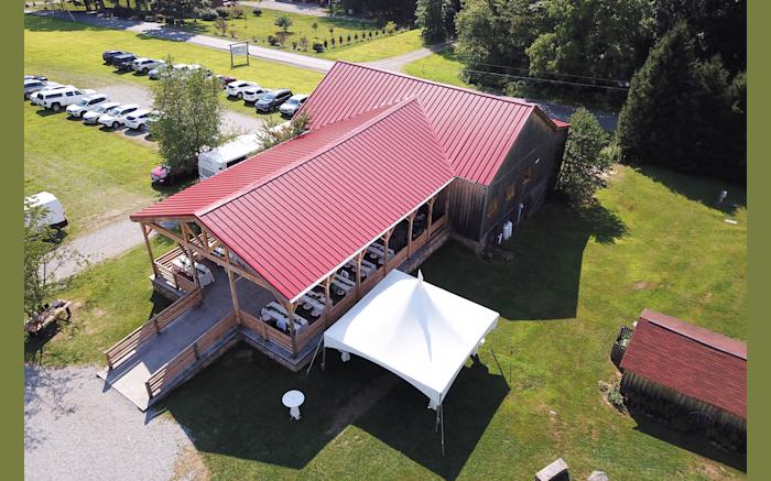 New Barn Patio Roof Aerial