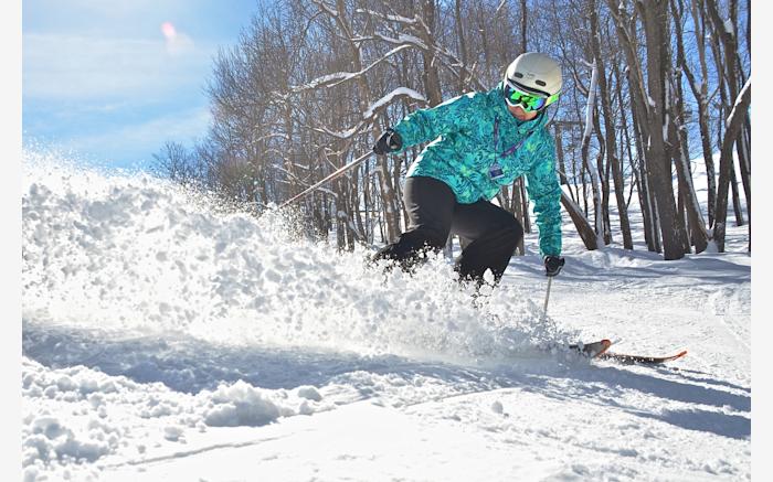 Powder skier at Hidden Valley