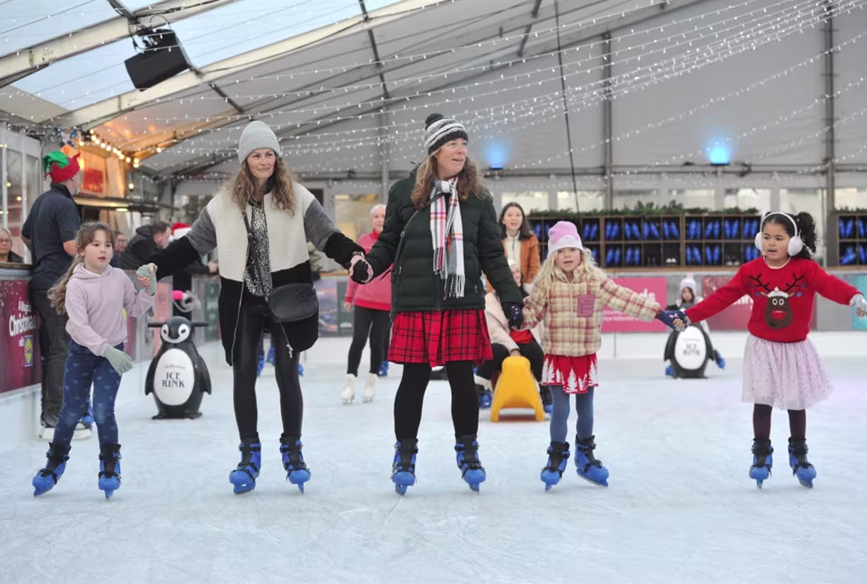 Parent and under-5 skating at Little Gliders session