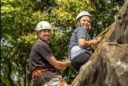 Abseil and climb in January at Calvert Devon