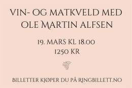 Vin- og matkveld med Ole Martin Alfsen