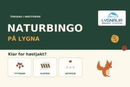 Høstverksted for barn i Storstua og naturbingo med premie.