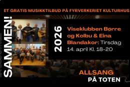 Allsang på Toten med Viseklubben Børre og Kolbu/Eina blandakor