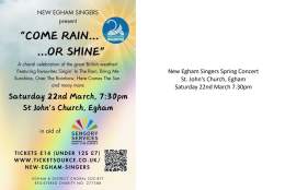 "Come Rain or Shine" Choir Concert
