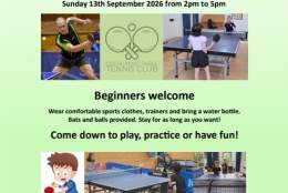 Godalming Table Tennis Club Taster Session for Juniors