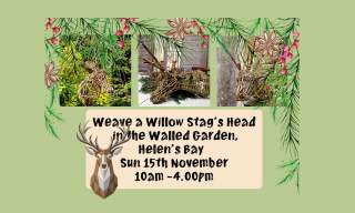 Weave a Willow Stag's Head in the Walled Garden