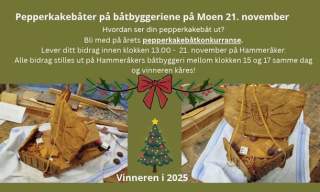 Pepperkakebåter på båtbyggeriene på Moen- konkurranse