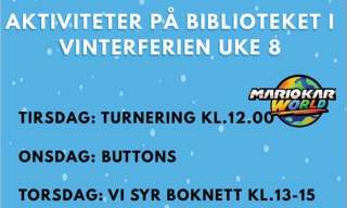 Aktiviteter på biblioteket i vinterferien uke 8