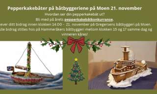 Pepperkakebåter på båtbyggeriene på Moen- konkurranse