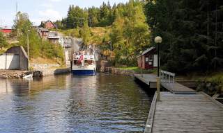 Gjestebrygge Brekke sluser, nede