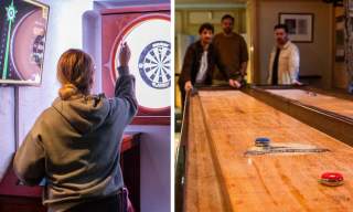 Gratis shuffleboard & modern darts på Håndverkeren