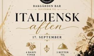 Italiensk aften på Bakgården Bar – 17. september kl 18:00