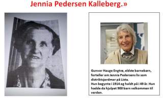 TORSDAGSKVELD PÅ FORTET - 19.mars kl 19.00 "Min fortelling om jordmor Jennia Pedersen Kalleberg" Foredrag av Gunvor Engtrø