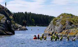 Coasteering på Tromøya