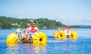 Waterbikes in the Haldencanal, Ørje