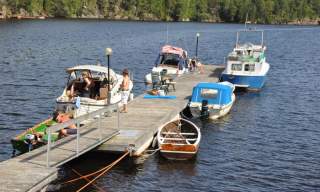 Gjestebrygge Brekke sluser, oppe