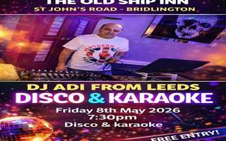 Karaoke Disco Night with DJ Adi (from Leeds) - Friday 8th May 2026