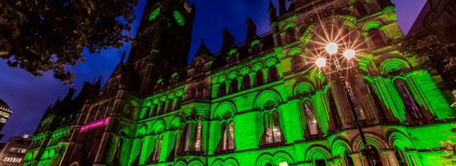 Buildings Go Green For Halloween