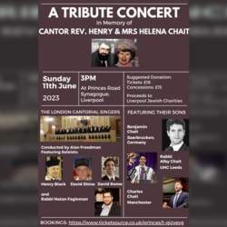 A Tribute Concert in Memory of Cantor Rev. Henry & Mrs Helena Chait