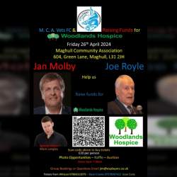 An evening with Jan Molby, Joe Royle and Mark Langley. Raising funds for Woodlands Hospice