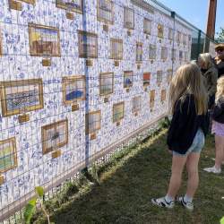 Open air art gallery exhibition