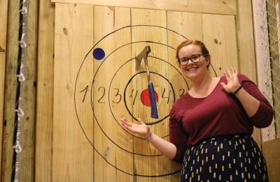 First steps at Extreme Axe Throwing Miami